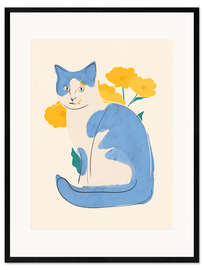 Framed art print Blue cat