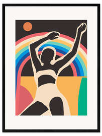 Plakat artystyczny premium w ramie Modern Abstract Art Rainbow Dance