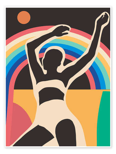 Poster Moderne abstrakte Kunst Regenbogentanz