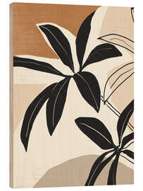 Tableau en bois Modern Abstract Art Plant