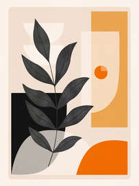 Magnettafel Abstract Tropical Leaves III