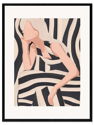 Gerahmter Kunstdruck Abstrakte Kunst weibliche Figur