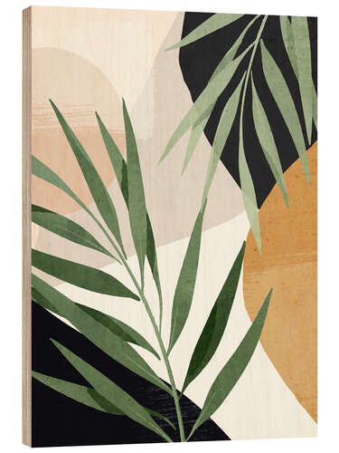 Wood print Abstract Tropical Leaves IV