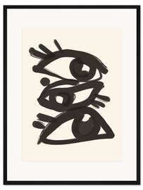 Gerahmter Kunstdruck Abstrakte Linie - Augen