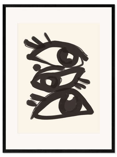 Ingelijste kunstdruk Abstract line - eyes