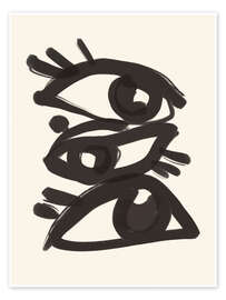 Wall print Abstract line - eyes - ThingDesign