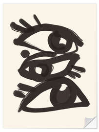 Sticker mural Abstract line - eyes