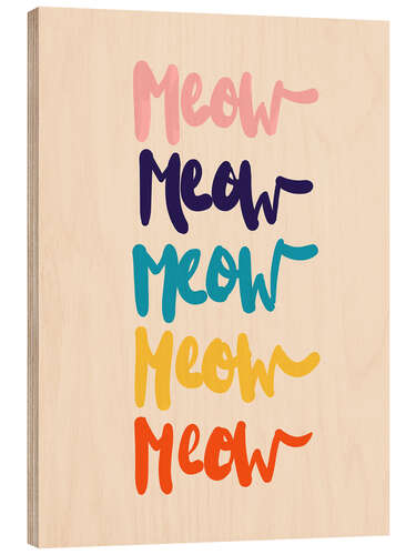 Quadro de madeira Meow