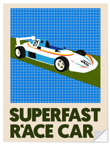Muursticker Superfast Race Car
