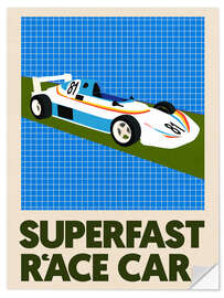Sticker mural Superfast Race Car