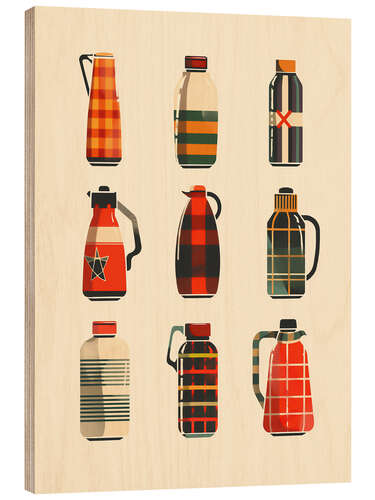 Obraz na drewnie Retro Thermos
