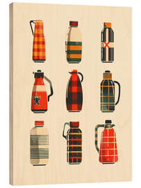 Tableau en bois Retro Thermos - Pictufy Studio