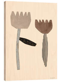 Holzbild Blumencollage