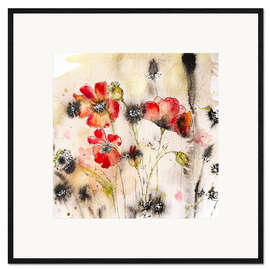 Ingelijste kunstdruk Poppies
