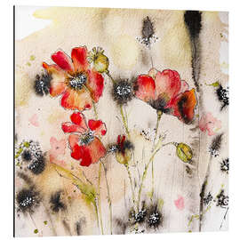 Magnettafel Mohnblumen