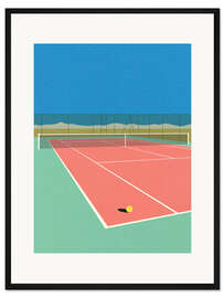 Gerahmter Kunstdruck Tennisplatz in der Wüste - Rosi Feist