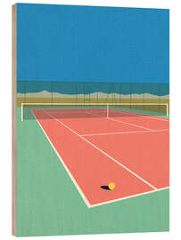 Wood print Tennis Court In the Desert