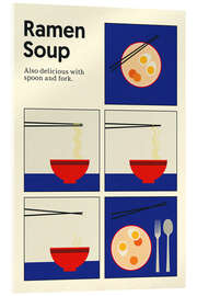 Acrylglas print Ramen Soup - Spoon and Fork