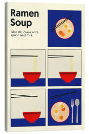 Canvas print Ramen Soup - Spoon and Fork
