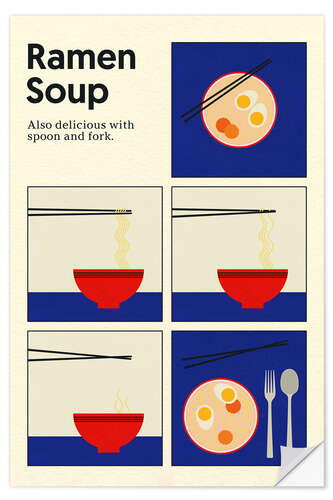 Autocolante decorativo Ramen Soup - Spoon and Fork