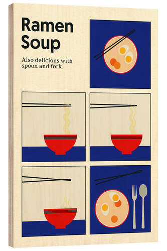 Tableau en bois Ramen Soup - Spoon and Fork