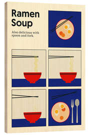 Tableau en bois Ramen Soup - Spoon and Fork
