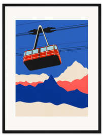 Gerahmter Kunstdruck Ski Mountains