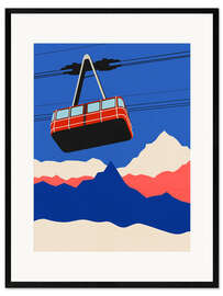 Gerahmter Kunstdruck Ski Mountains