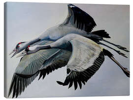 Canvas print Cranes alone together