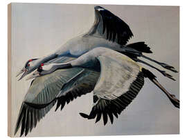 Cuadro de madera Cranes alone together