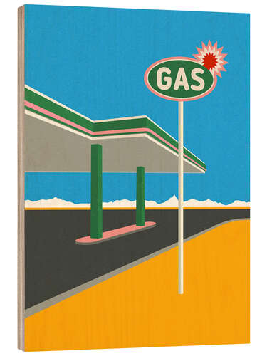 Obraz na drewnie Spark Gas Station
