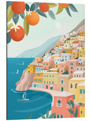 Tableau en aluminium Positano Coast Italy