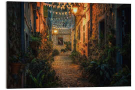 Acrylglasbild Valldemossa bei Nacht, Mallorca