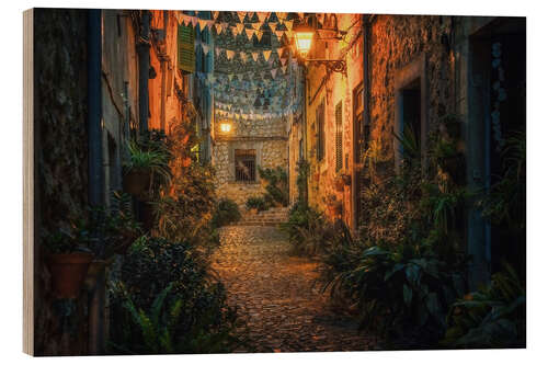 Cuadro de madera Valldemossa by night, Mallorca