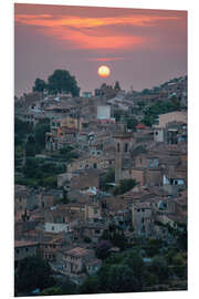 Stampa su PVC Valldemossa at sunset, Mallorca