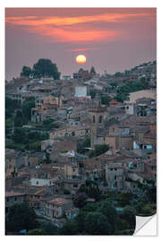 Vinilo para la pared Valldemossa at sunset, Mallorca