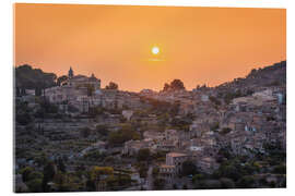 Akryylilasitaulu Sunset in Valldemossa, Mallorca