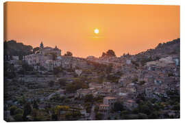 Leinwandbild Sonnenuntergang in Valldemossa, Mallorca - Martin Podt