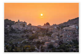 Poster Sunset in Valldemossa, Mallorca