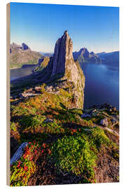 Holzbild Gipfel des Segla, Insel Senja, Norwegen - Achim Thomae