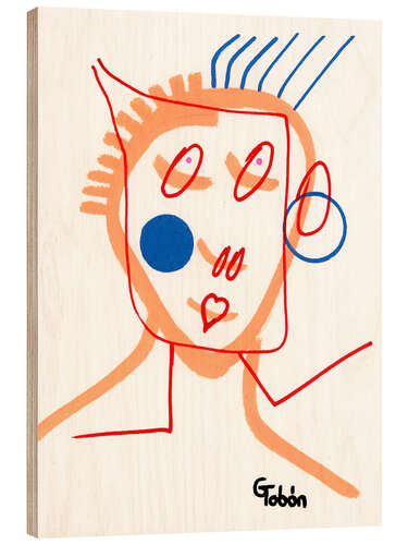 Cuadro de madera Behind the mask