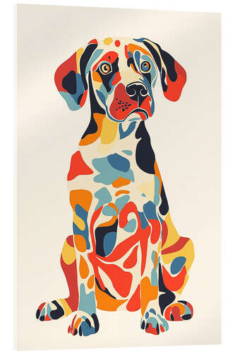 Stampa su vetro acrilico Colourful Pop Art Dog