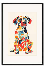 Gerahmter Kunstdruck Farbenfroher Pop Art Hund