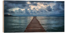 Quadro de madeira Pier at sunrise panorama, Mallorca - Martin Podt