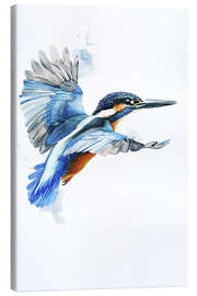 Canvas-taulu Watercolor kingfisher in flight