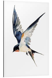 Obraz na aluminium Watercolor swallow in flight