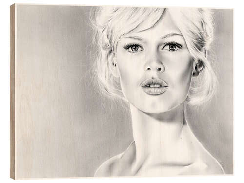 Wood print Brigitte Bardot