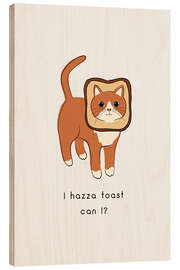 Holzbild Cat Toast - Orara Studio