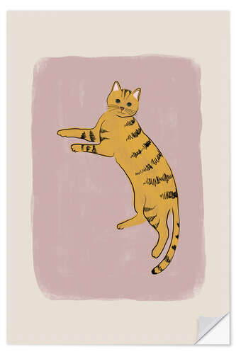 Självhäftande poster Yellow Cat