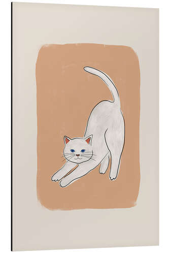Print på aluminium White Cat